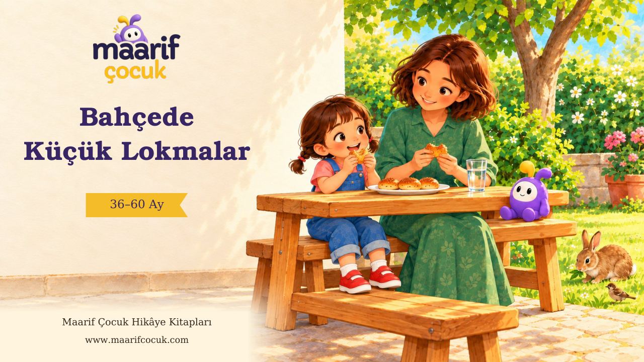Bahçede Küçük Lokmalar — Maarif Çocuk kitap kapağı