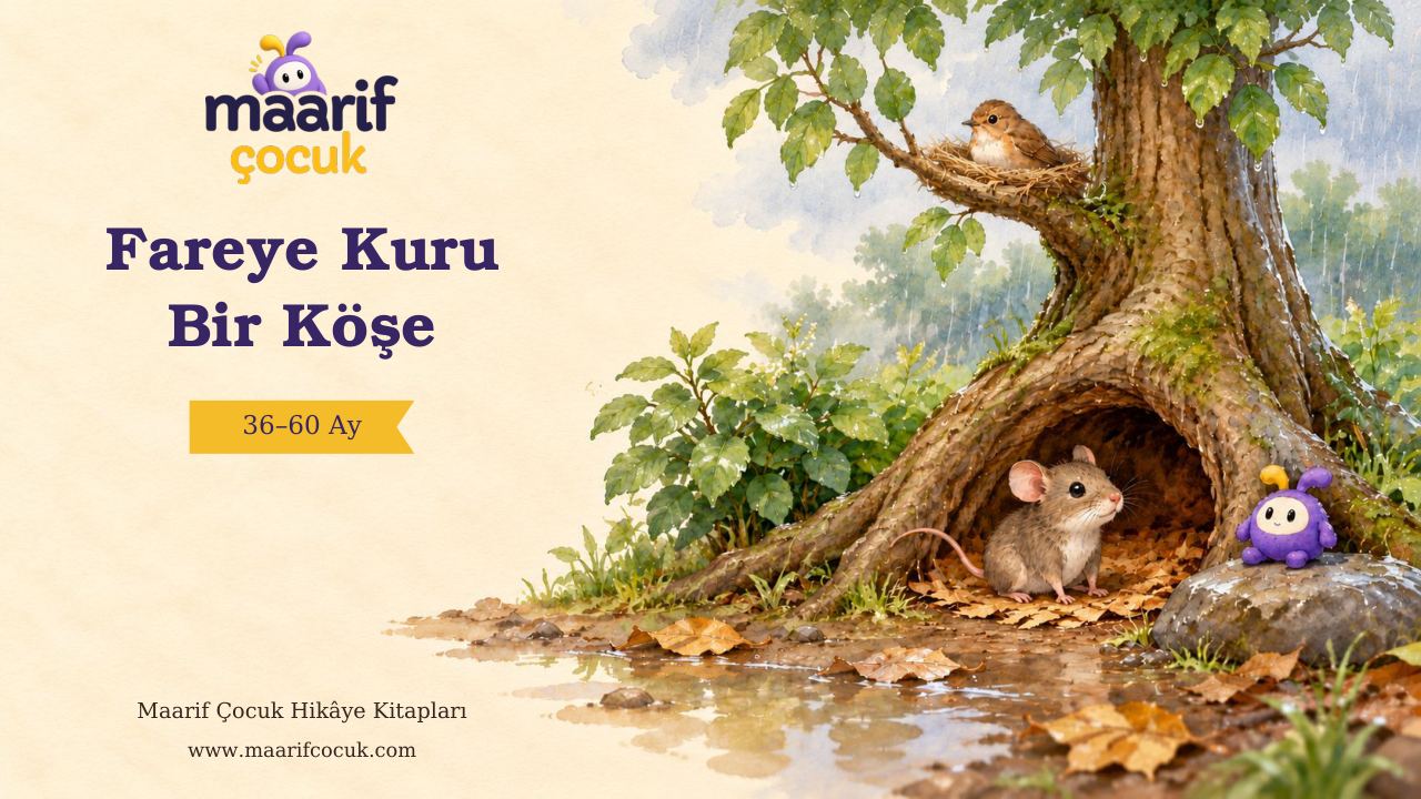Fareye Kuru Bir Köşe — Maarif Çocuk kitap kapağı