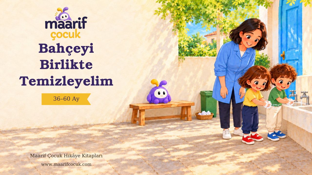 Bahçeyi Birlikte Temizleyelim — Maarif Çocuk kitap kapağı