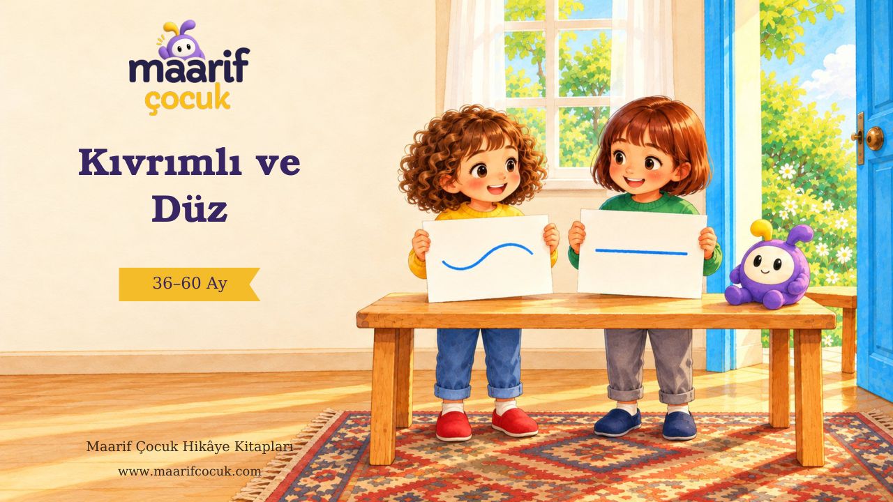 Kıvrımlı ve Düz — Maarif Çocuk kitap kapağı