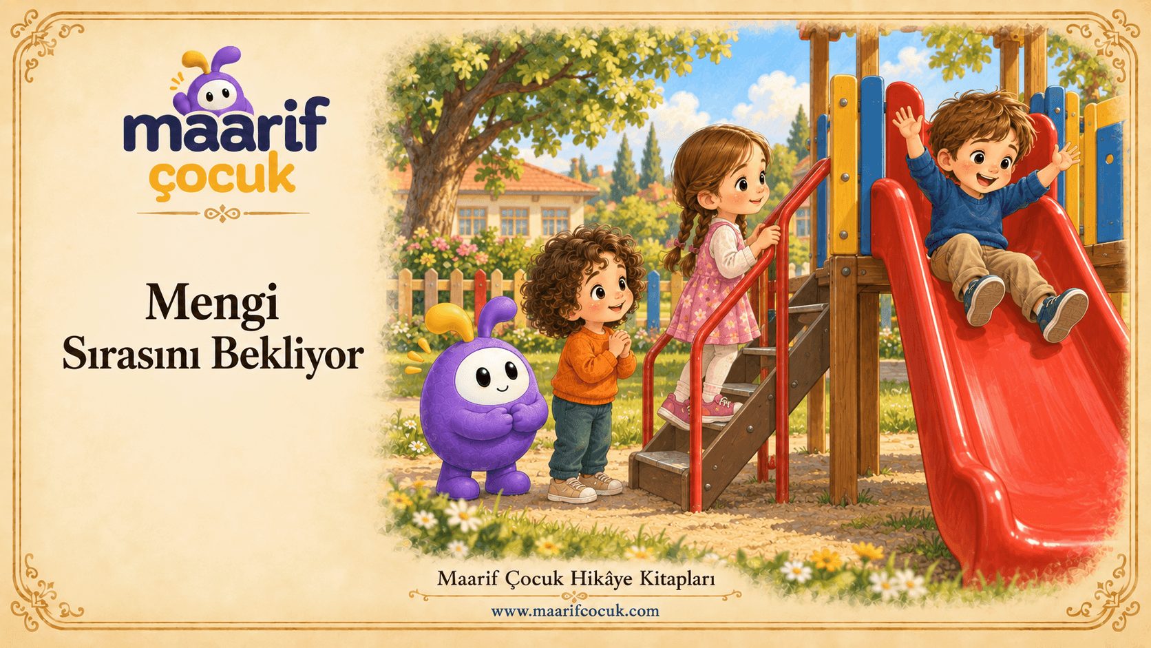 Mengi Sırasını Bekliyor — Maarif Çocuk kitap kapağı