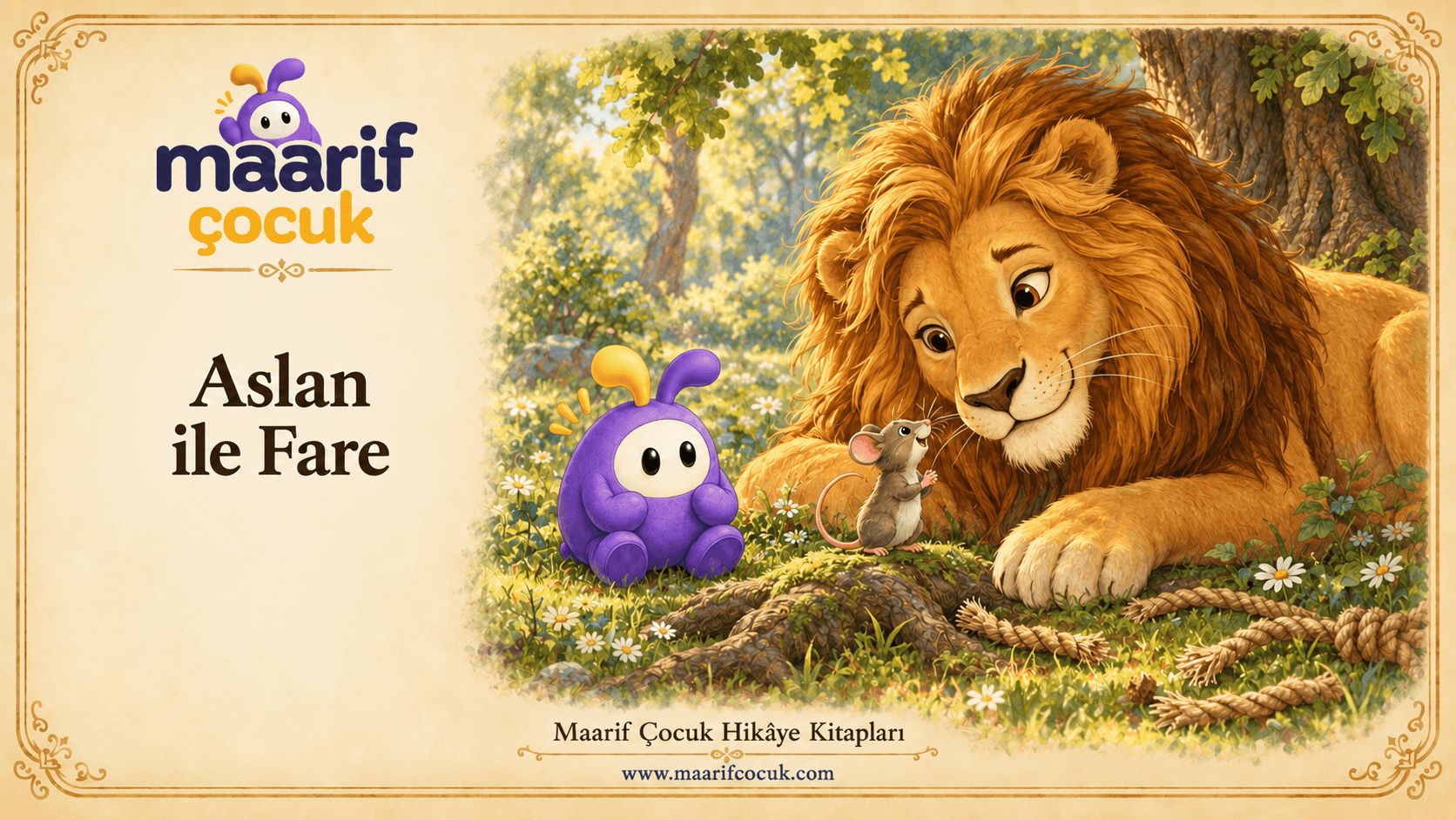 Aslan ile Fare — Maarif Çocuk kitap kapağı
