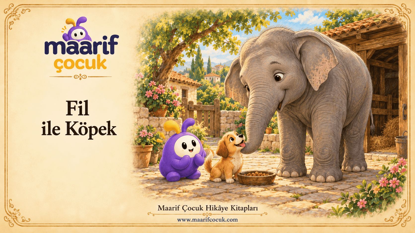 Fil ile Köpek — Maarif Çocuk kitap kapağı