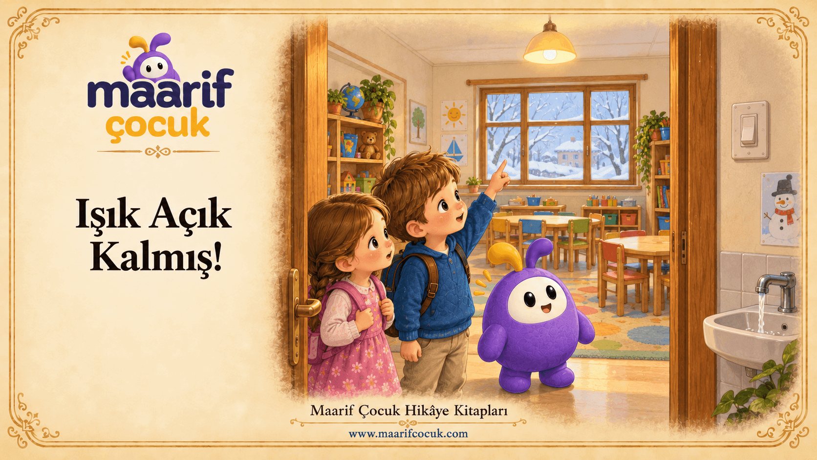 Işık Açık Kalmış! — Maarif Çocuk kitap kapağı